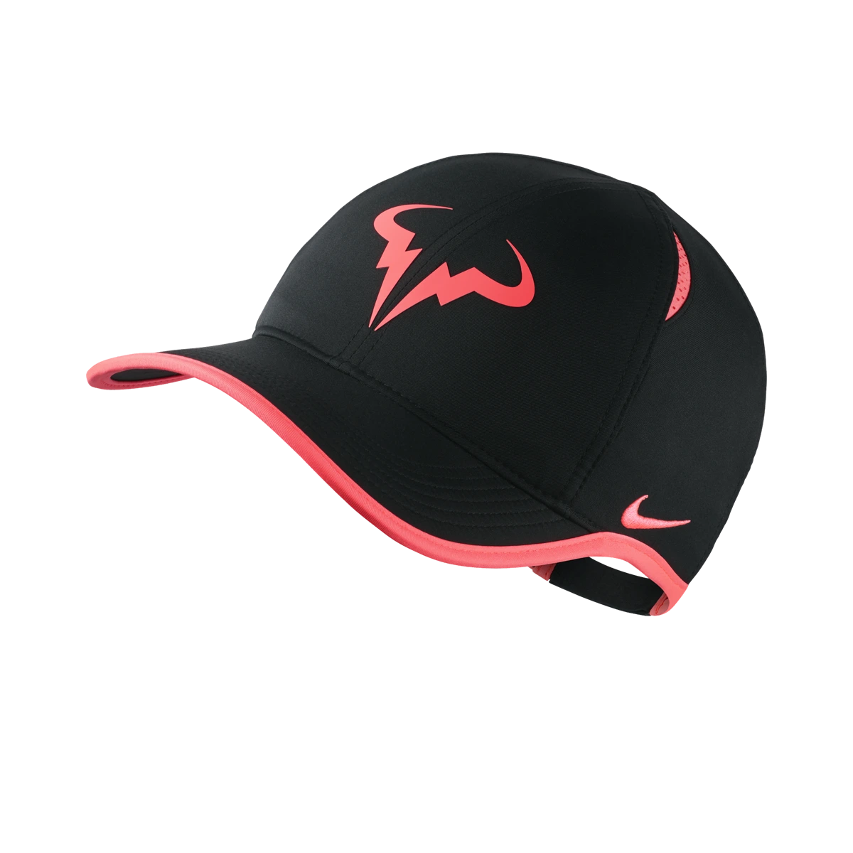 Nike Rafa Featherlight hat in Black w/Hot Lava [715146-011] from the Fall 2015 tennis collection